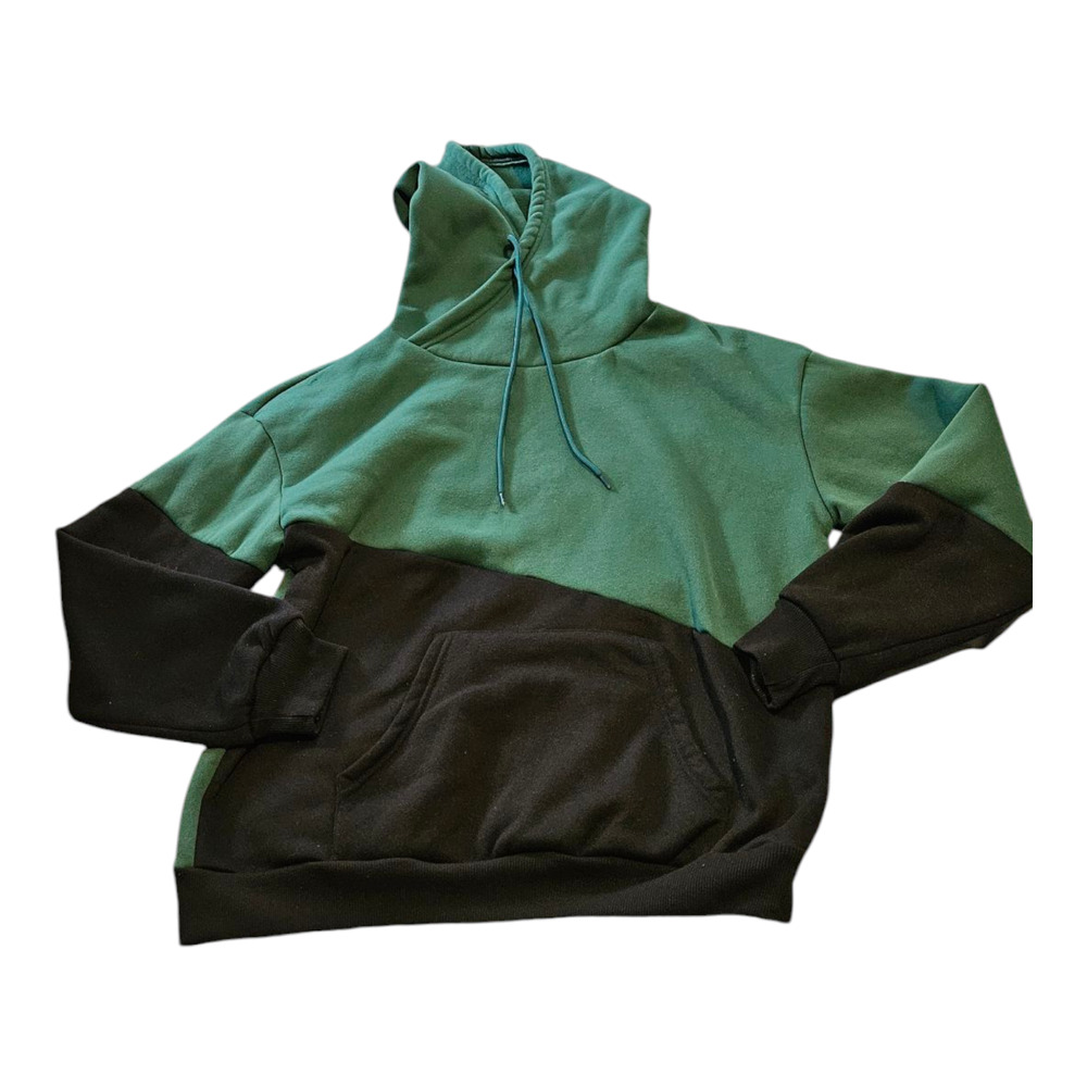 Shein Small Green and Black Long Sleeve Hooded Sweater